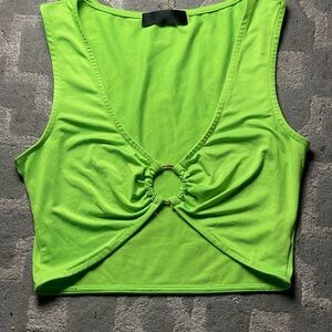 Vibrant Green Sleeveless Crop Top